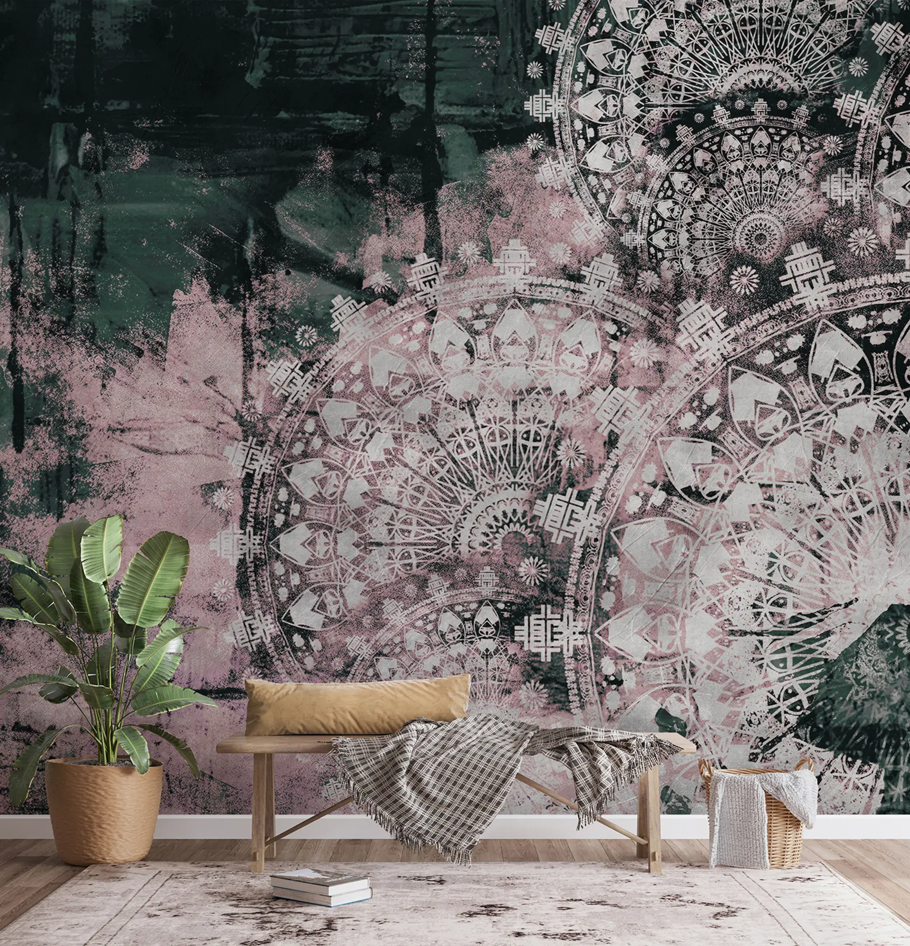 Fototapetes Vintage mandala rozā krāsās u93958v2