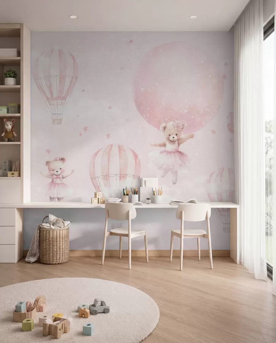 Fototapetes Lācēni un rozā baloni u97954