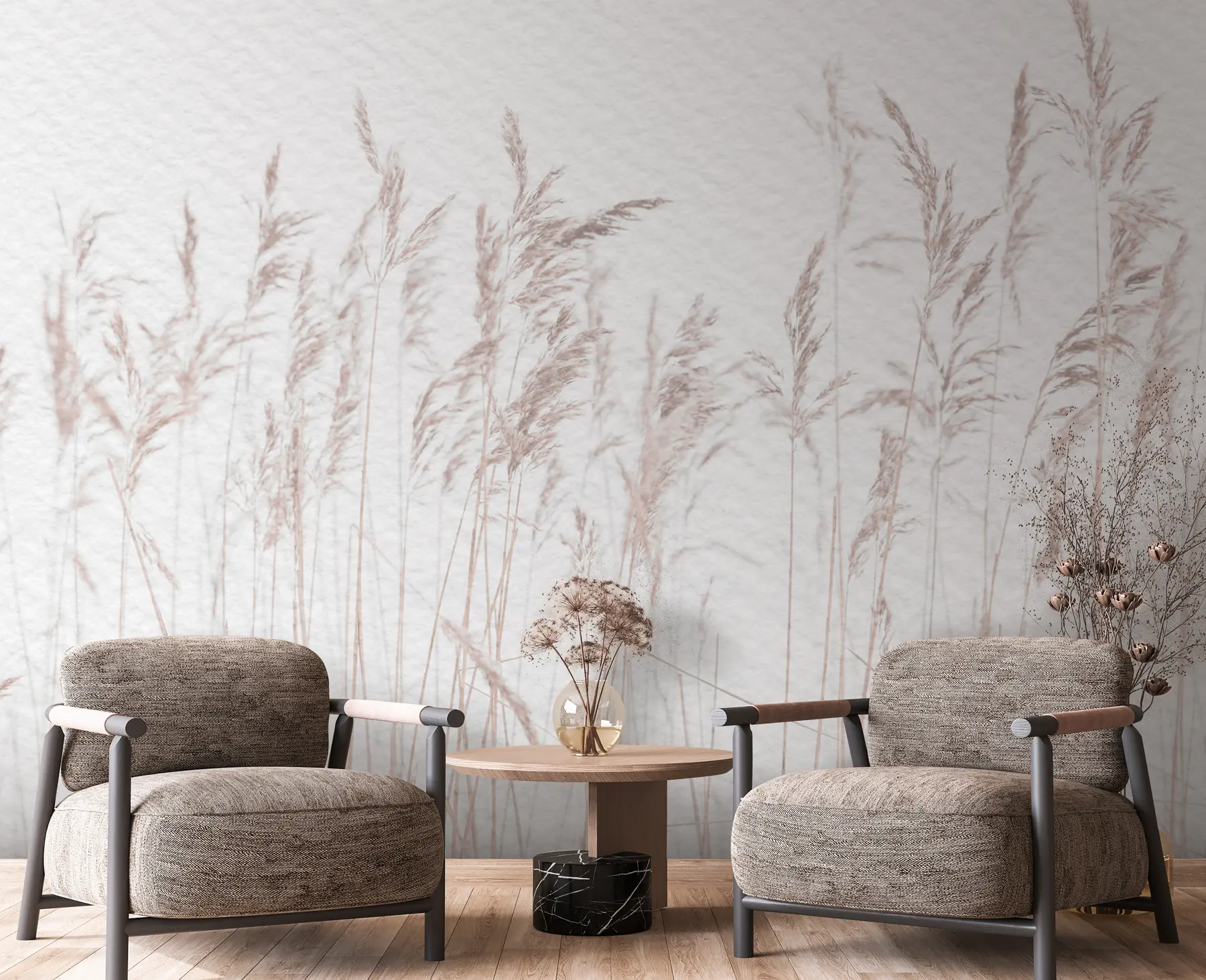Fototapetes Moderns žāvēti ziedi boho stila vintage papīra u98428