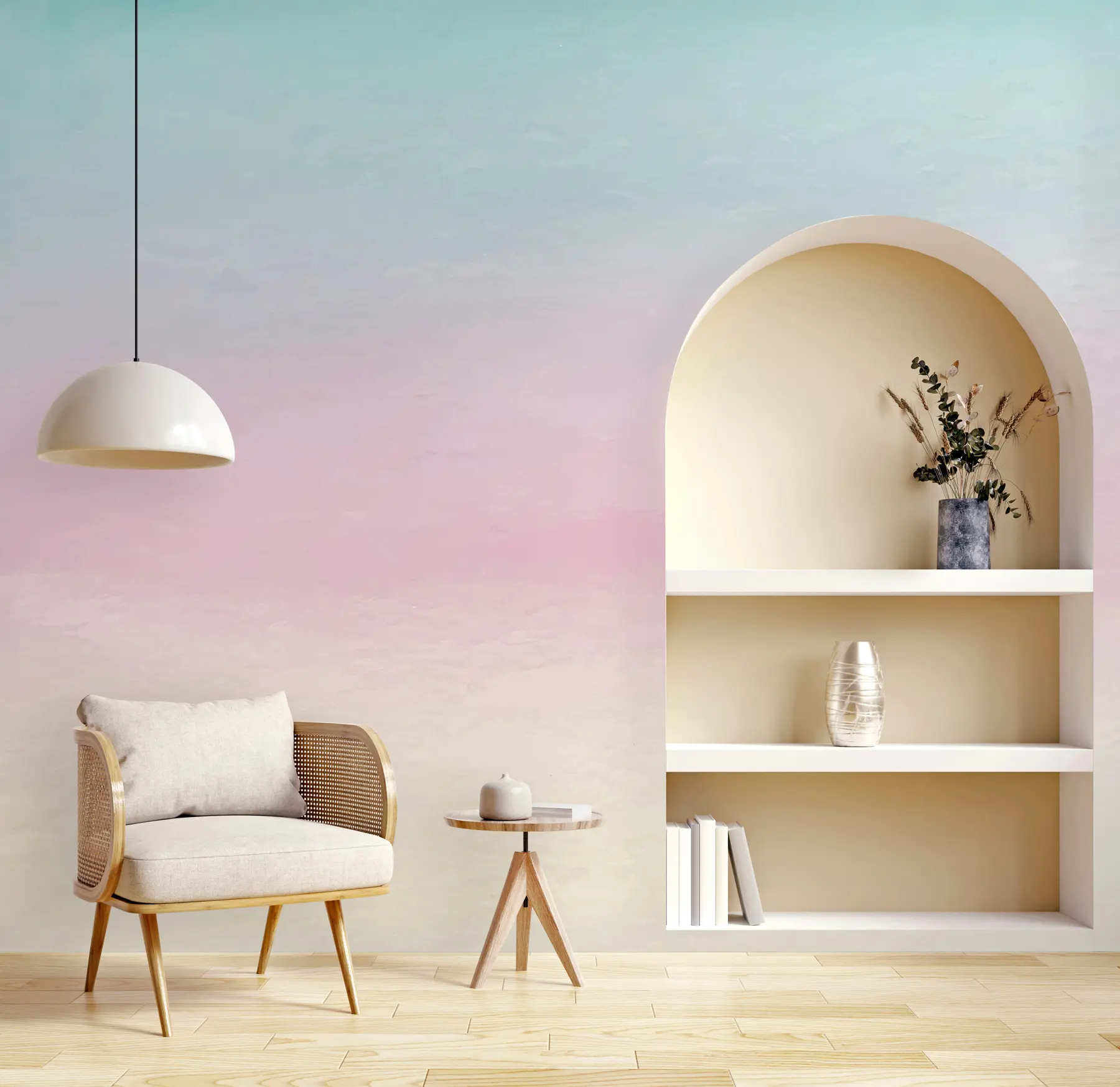 Fototapetes Ombre rozā un zilā stilā u98238