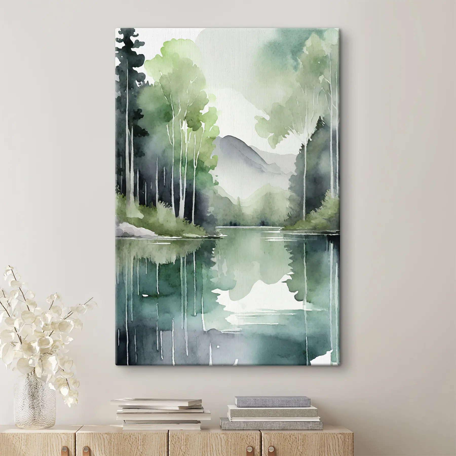 Glezna Rami ūdeņi atspoguļo mierīgu dabu s36503