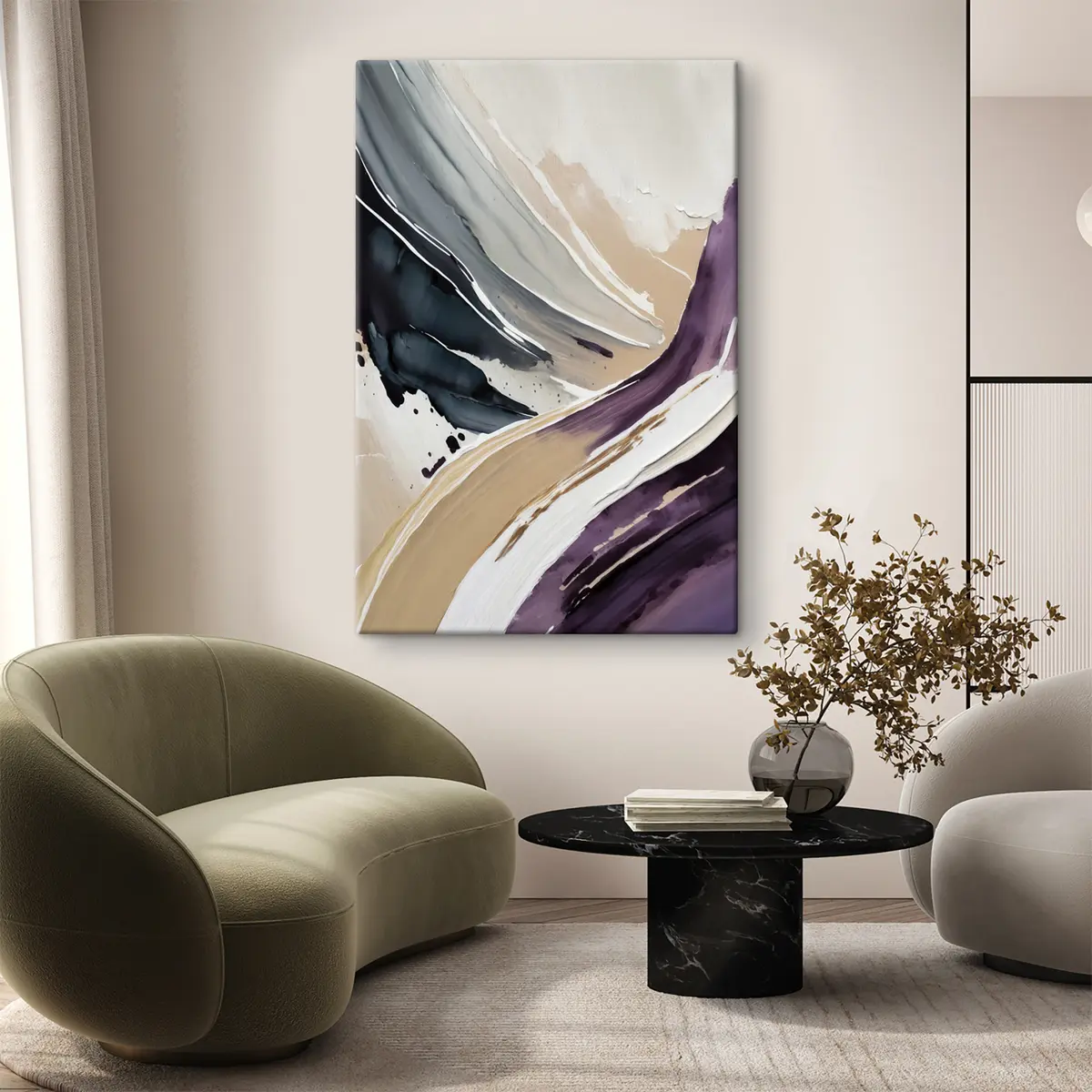 Glezna Plūstoši otas triepieni nomierinošos toņos s36504