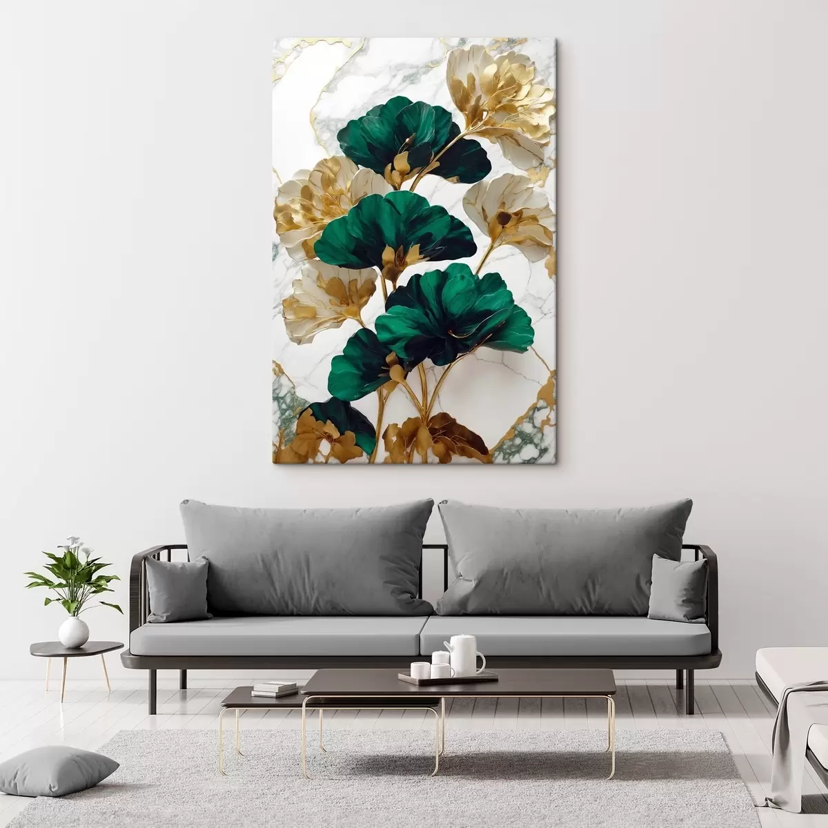 Glezna Elegantas lapas uz marmora fona s36646