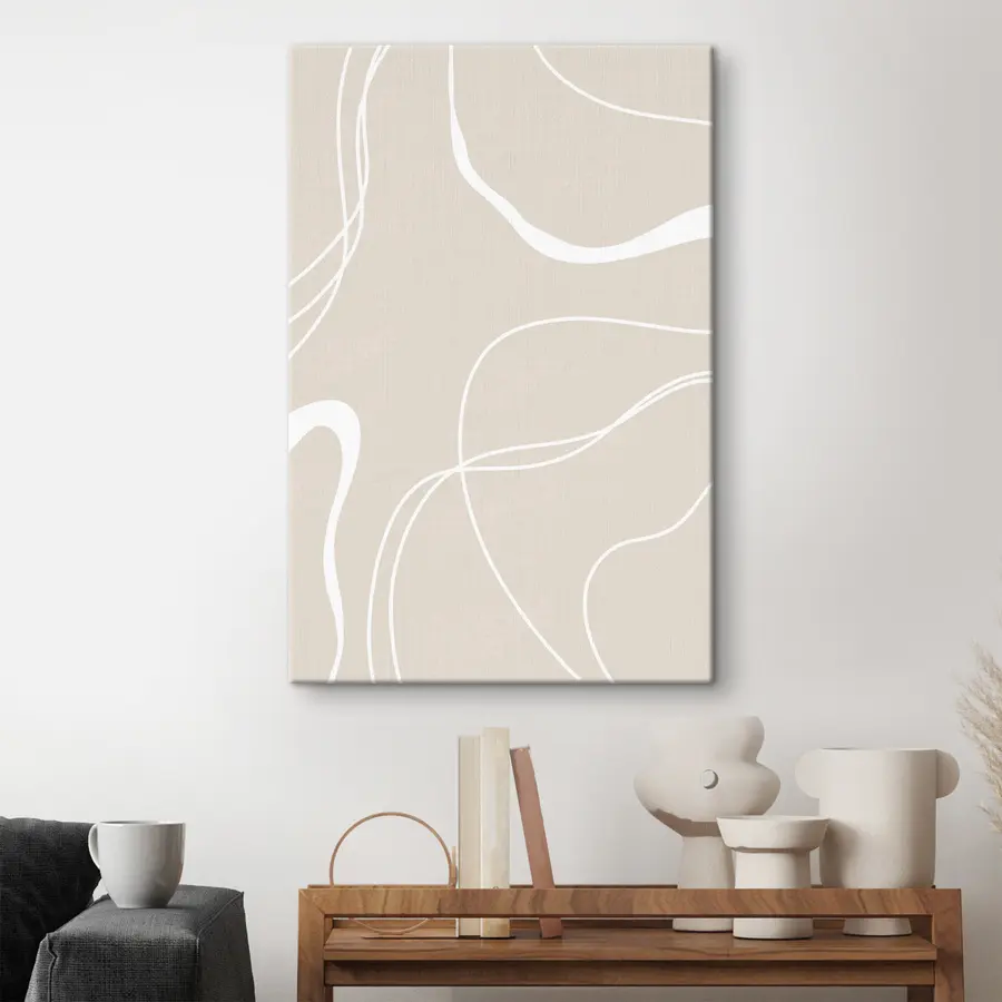 Glezna Abstraktas līknes uz maiga fona s36489