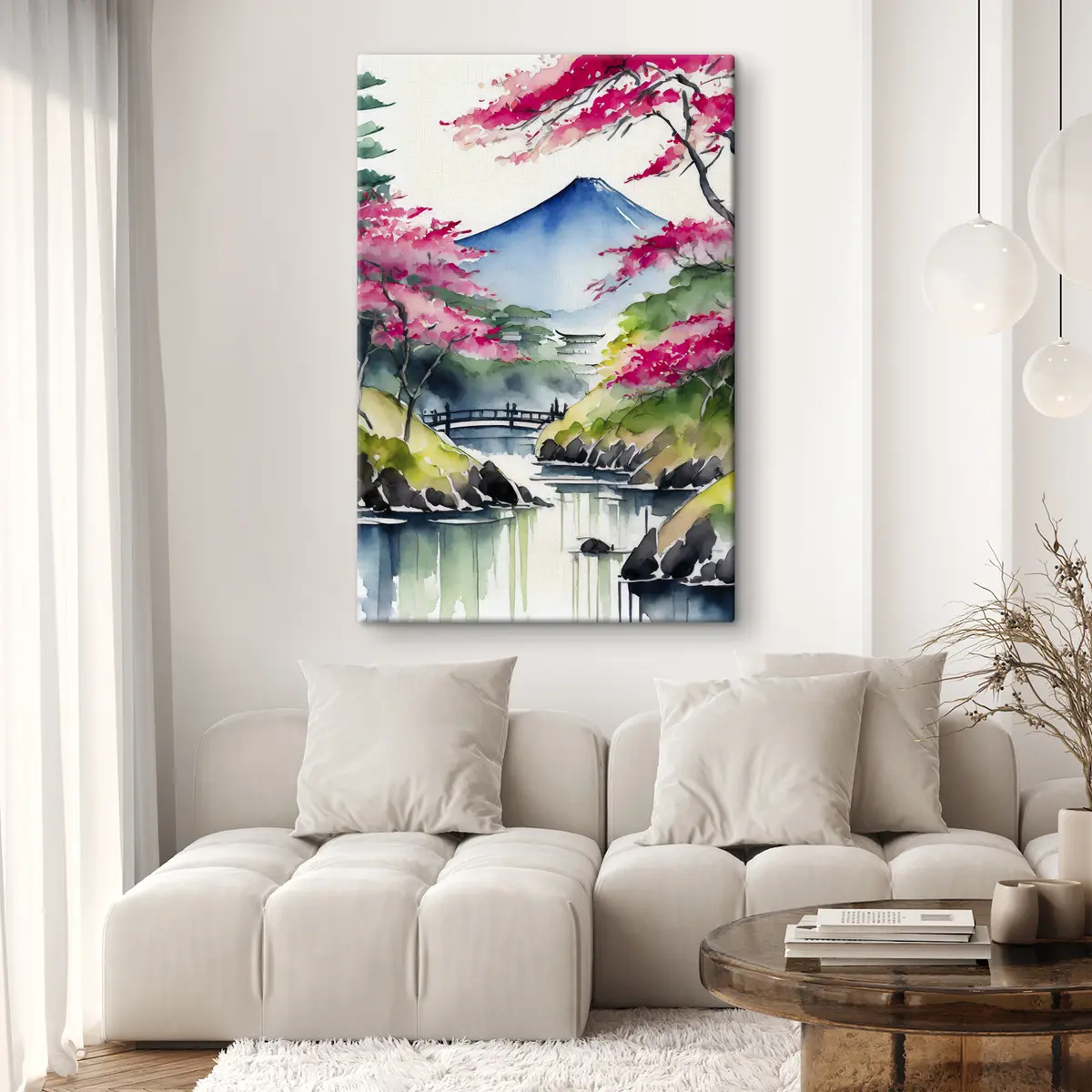 Glezna Mierīga ainava ar košiem ziediem s36691