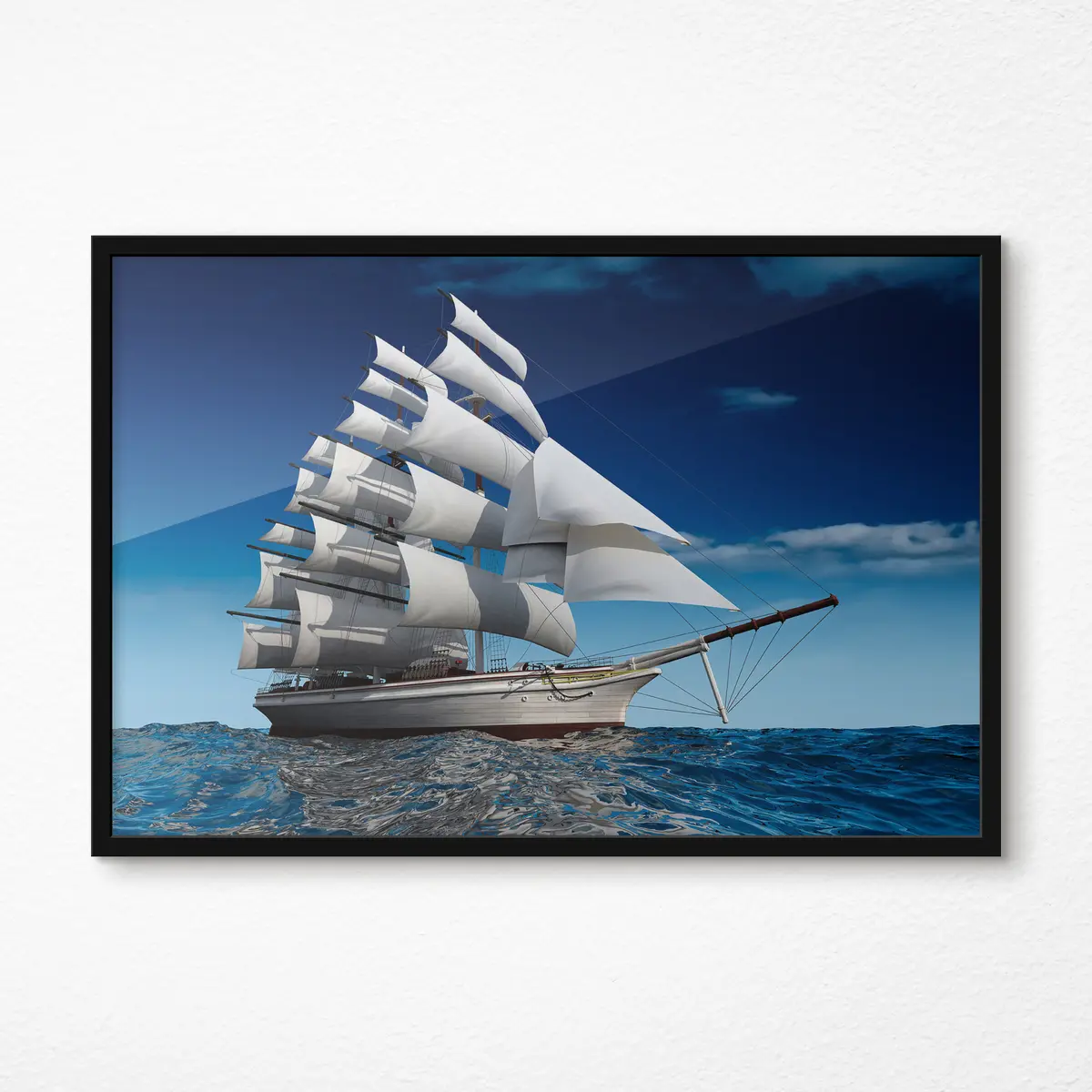 Plakāts Majestātisks kuģis, kas peld atklātā jūrā f18347