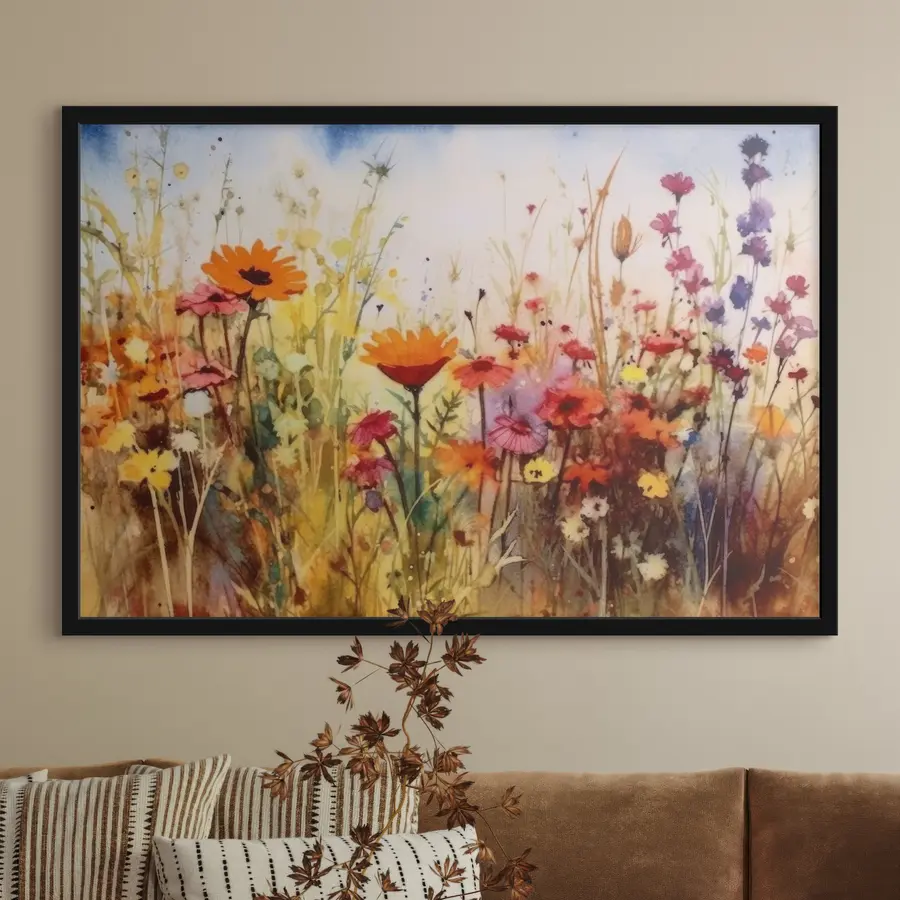 Fototapetes Dzīvīgs dārzs, pilns ar ziedošiem ziediem f33666