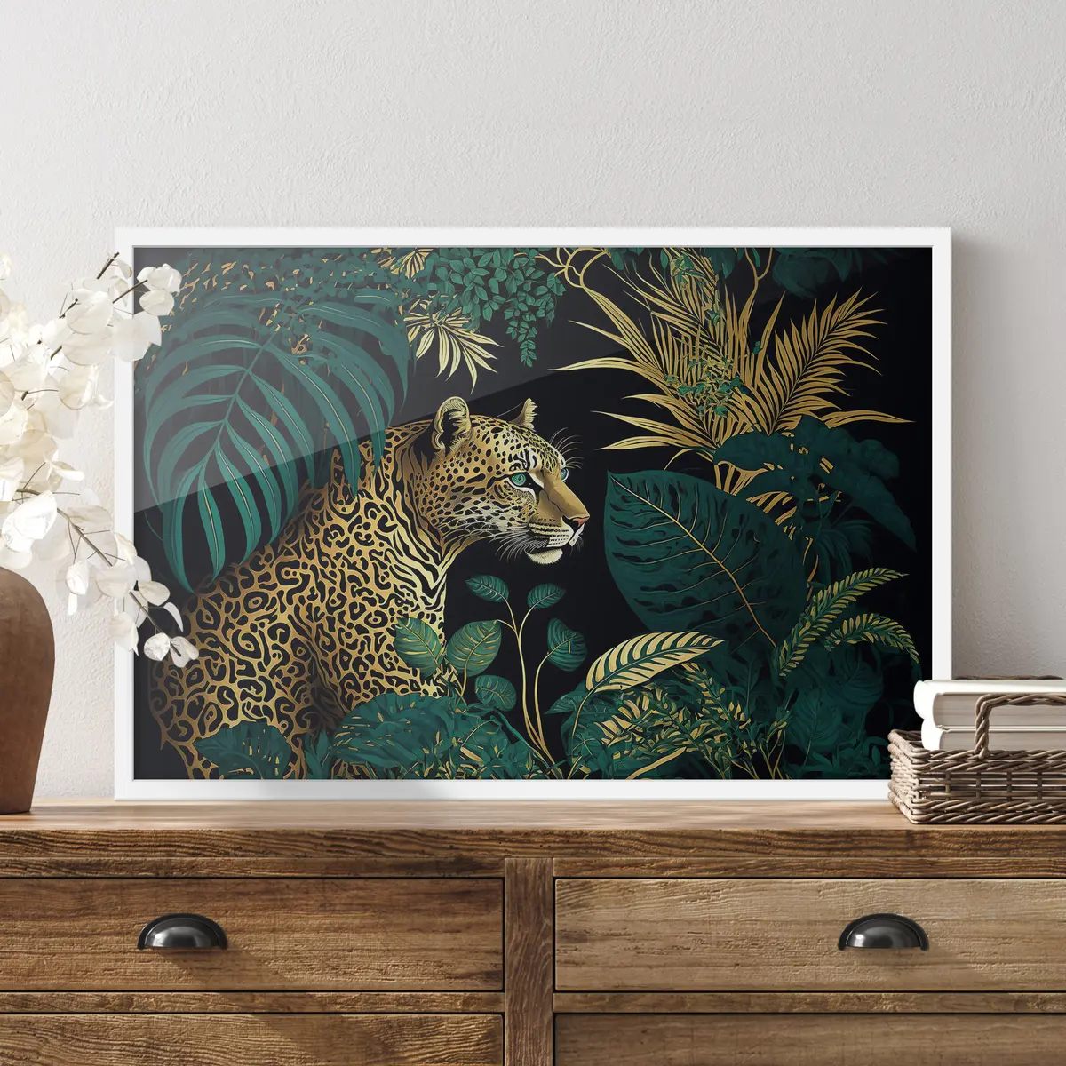 Plakāts Džungļu skaistums ar majestātisko leoparda f33932