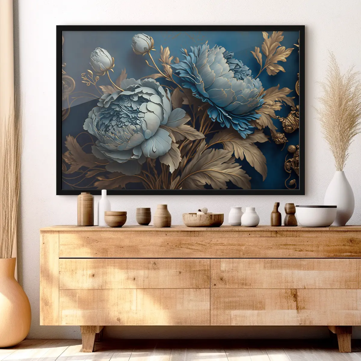 Plakāts Eleganti ziedi uz spilgta fona f33941