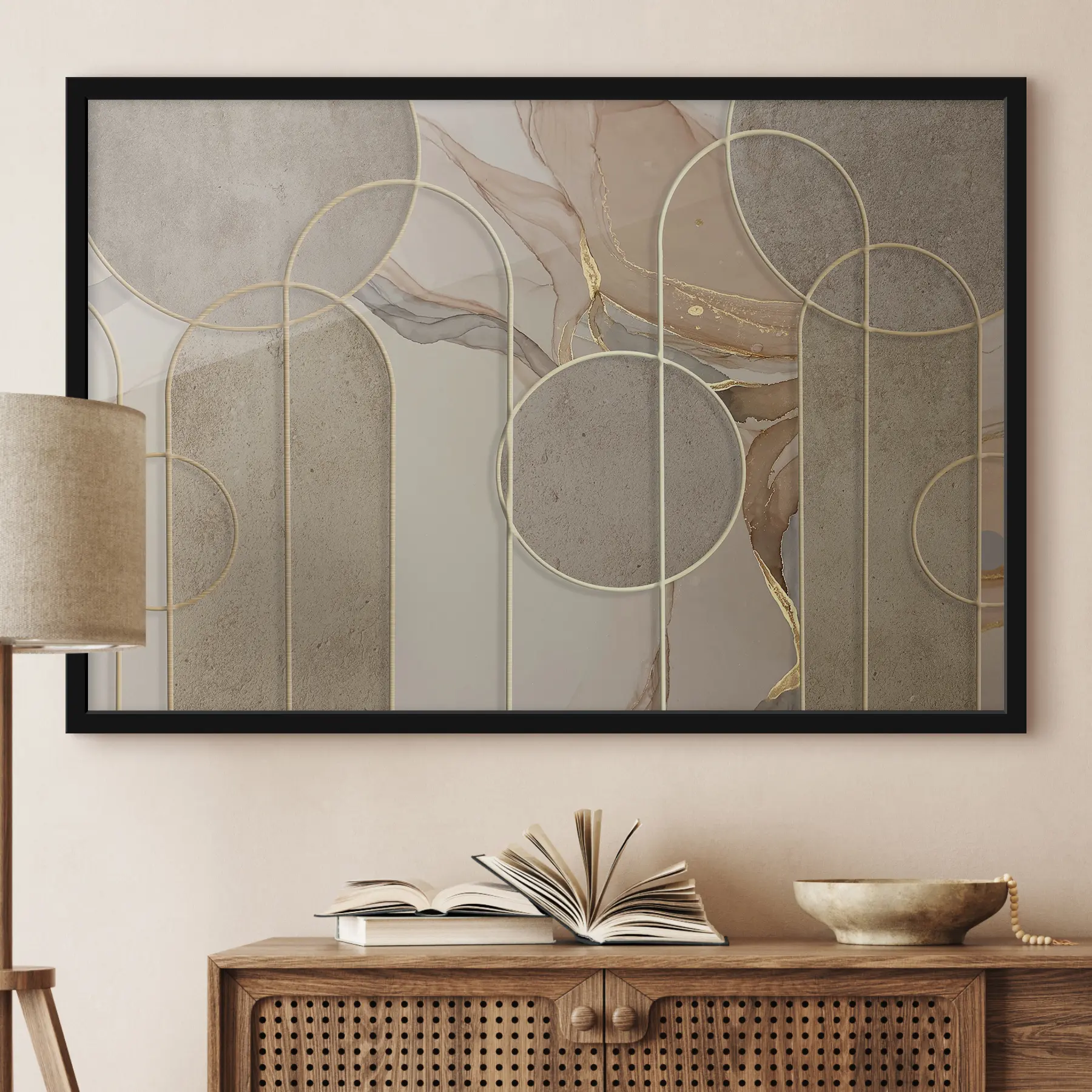 Fototapetes Ģeometriski raksti un maigas krāsas f34773