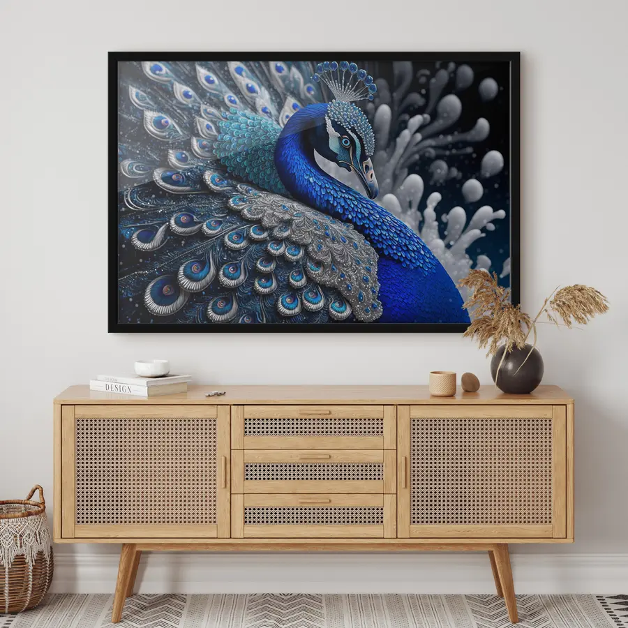 Fototapetes Spilgts pāvs apburzīgos toņos f34874