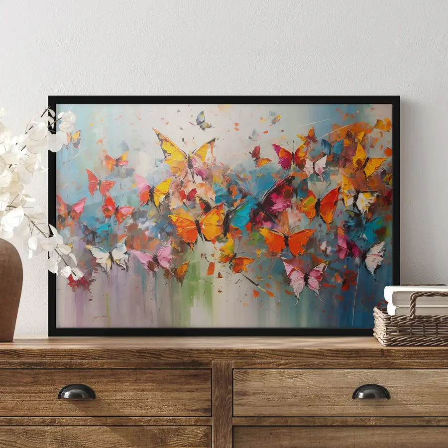 Glezna Krāsainu tauriņu dzīvīgais dejas solis f35376