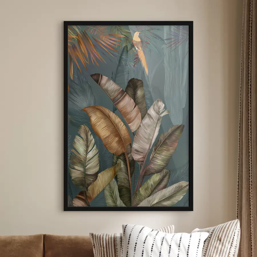 Fototapetes Tropu lapas ar spilgtiem toņiem f35860