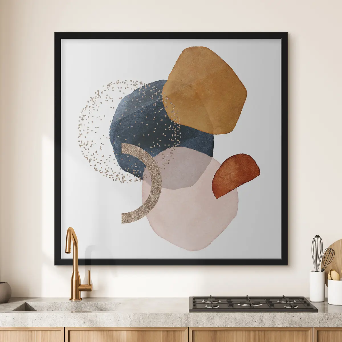 Plakāts Abstraktas formas siltās krāsās f35955