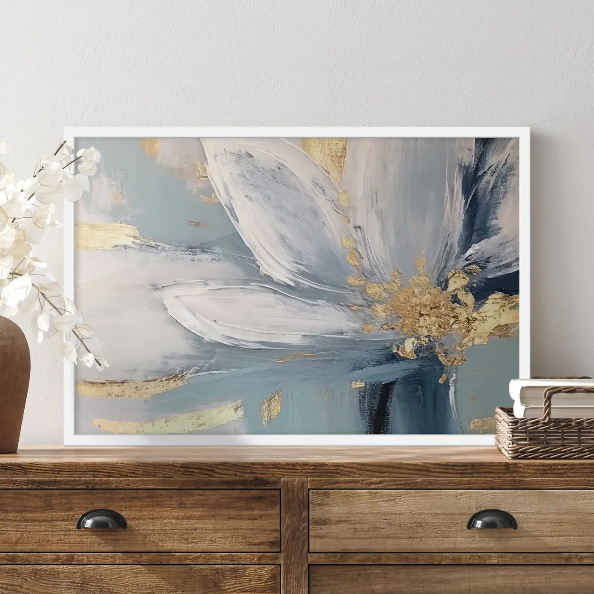 Plakāts Mīkstas ziedlapas mierīgās toņos f36165