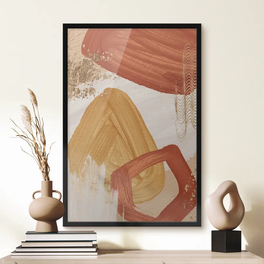 Fototapetes Spilgta abstrakta kompozīcija siltos toņos f36147