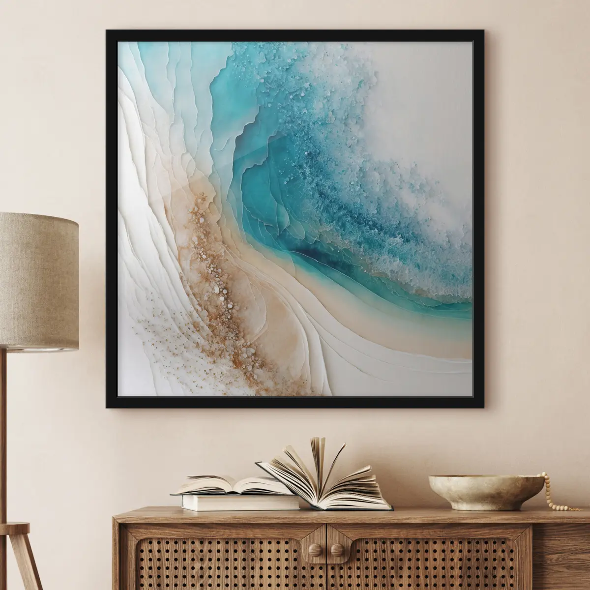 Plakāts Rami viļņi sastopas ar maigām krastmalām f36029