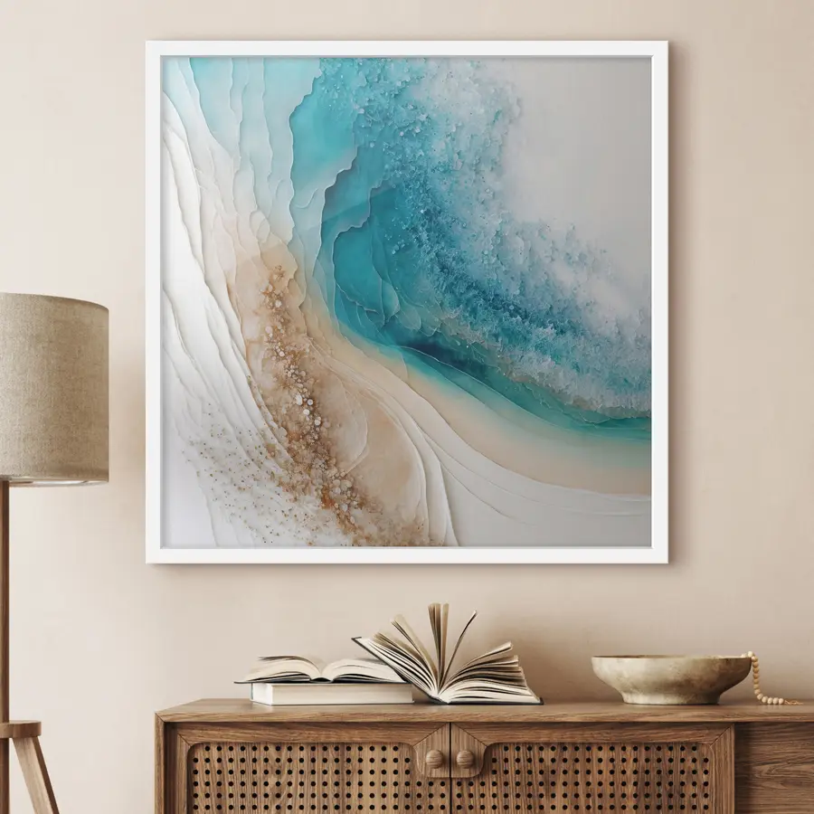Fototapetes Rami viļņi sastopas ar maigām krastmalām f36029