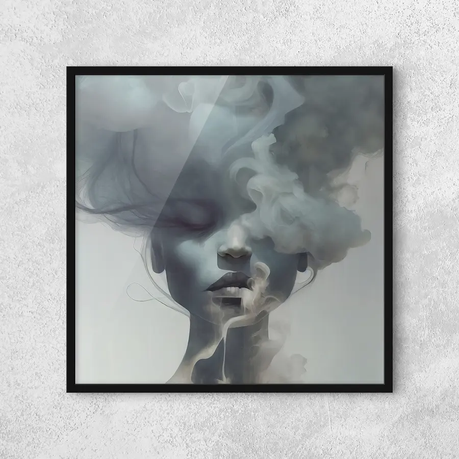 Fototapetes Meitene un pelēkā migla f35818