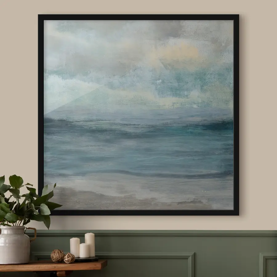 Fototapetes Mierīgi viļņi zem apmākušām debesīm f35720