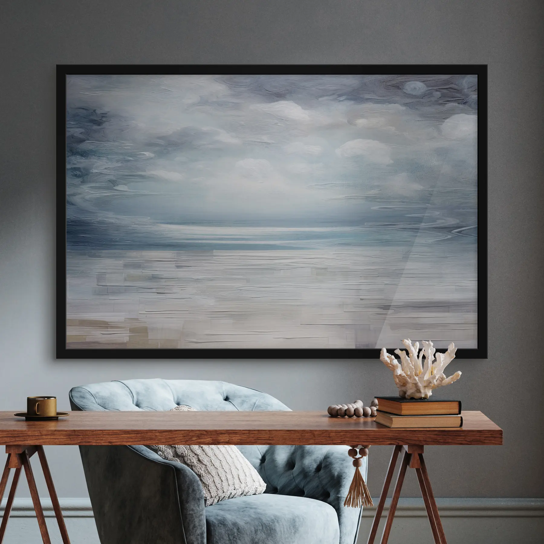 Fototapetes Ramus ūdeņi zem apmākušām debesīm f35715