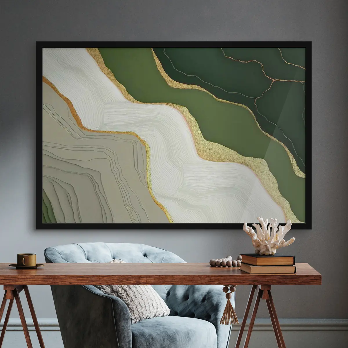 Plakāts Eleganti teksturētu zemes toņu viļņi f35427