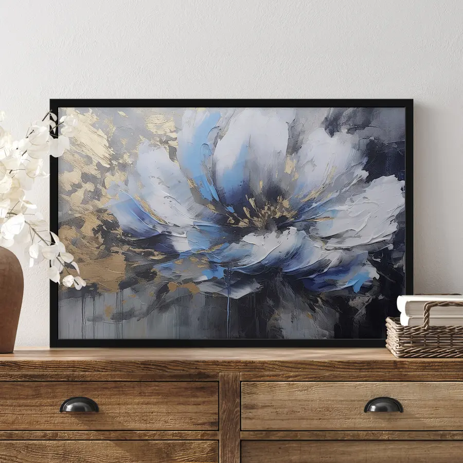 Fototapetes Apmēram zils ziedu abstrakts f35384