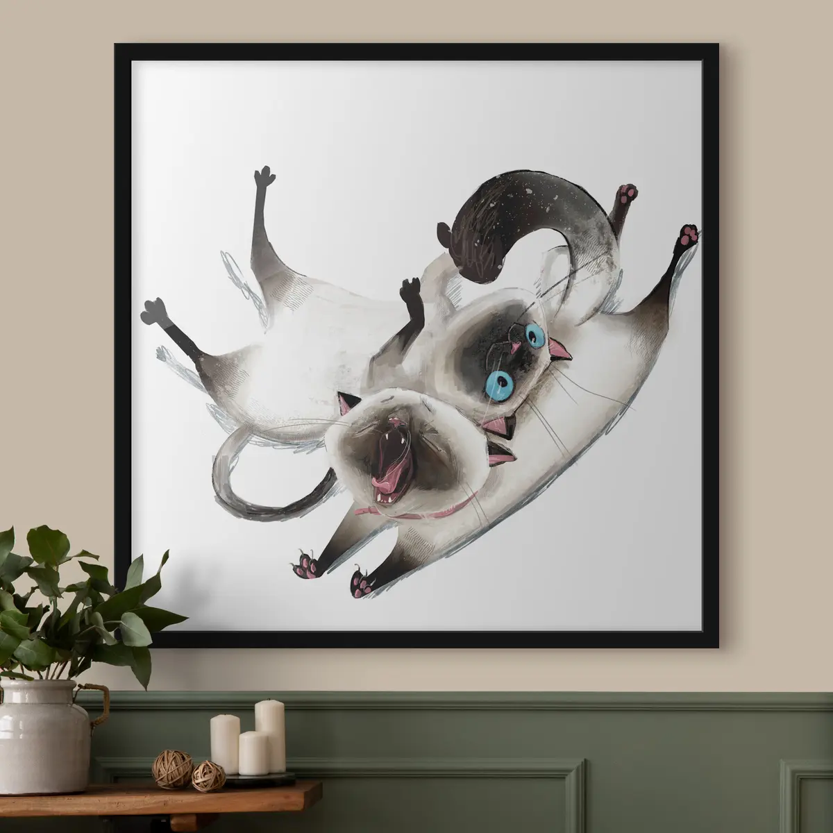 Plakāts Divi Siamiešu kaķi f34990