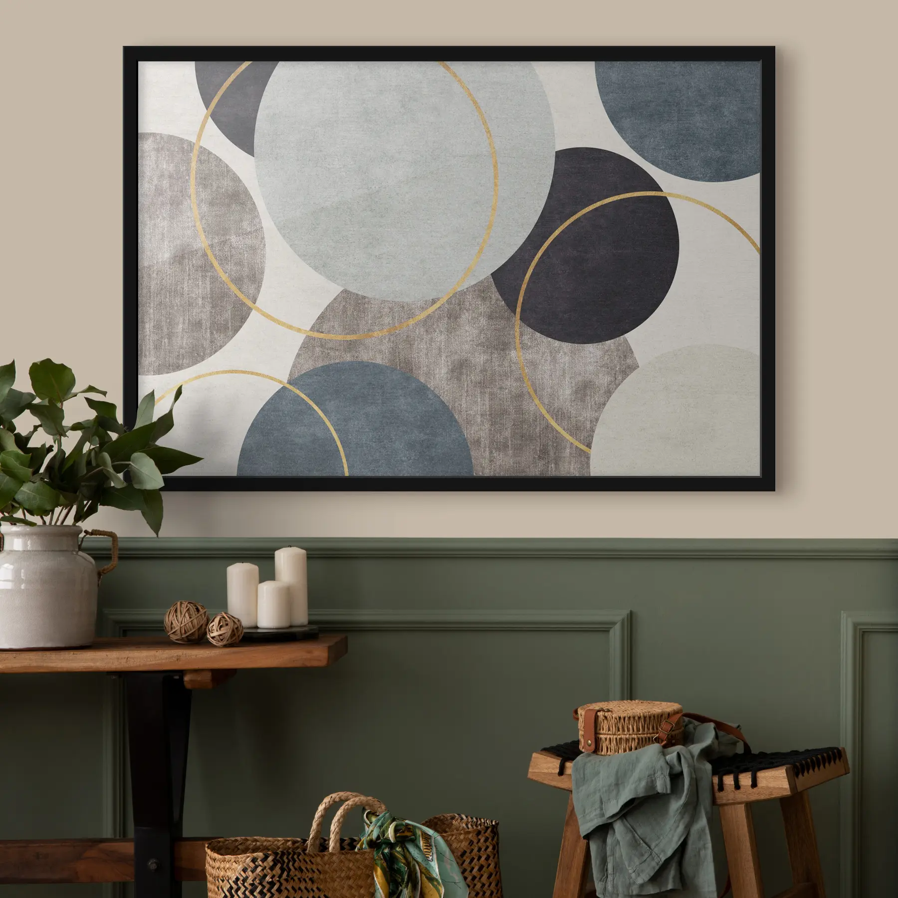 Fototapetes Abstrakti apļi un līnijas harmonijā f34791