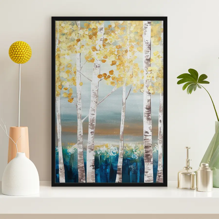 Glezna Rudens krāsas mierīgā dabas ainavā f34602