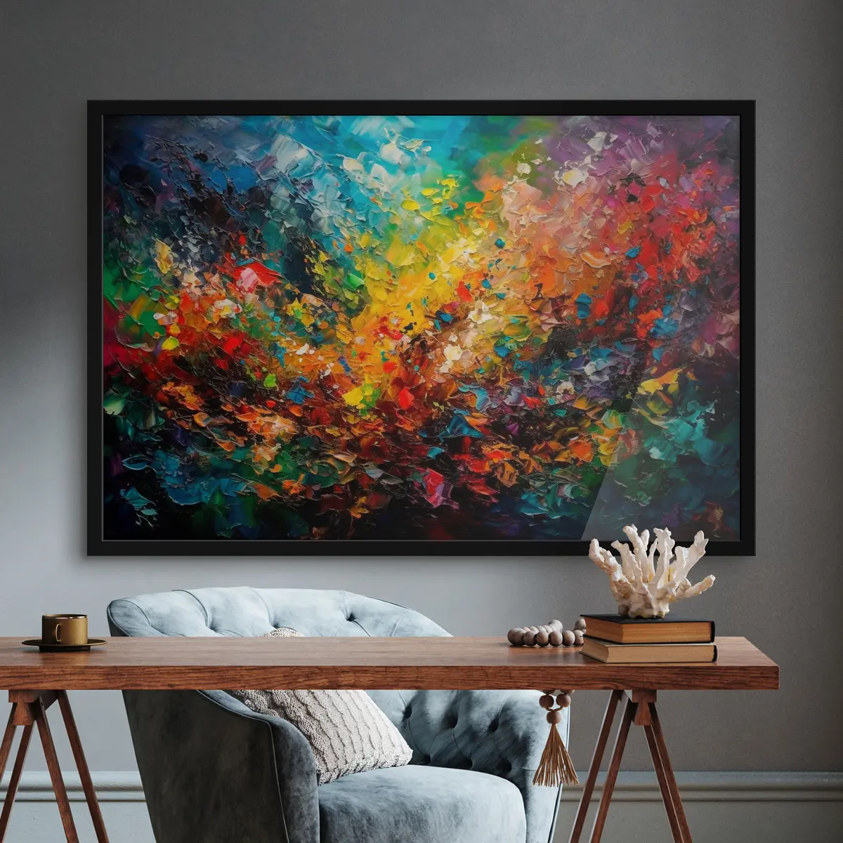 Plakāts Spilgtas krāsas abstraktā harmonijā f34451