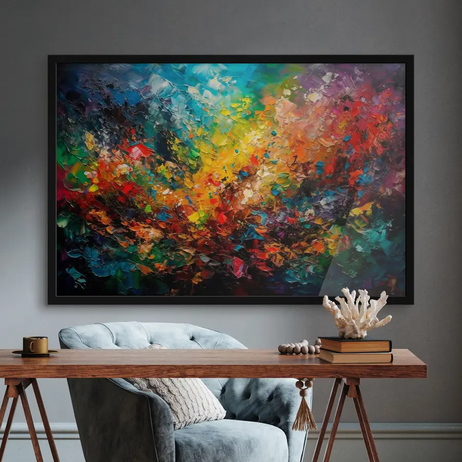 Glezna Spilgtas krāsas abstraktā harmonijā f34451