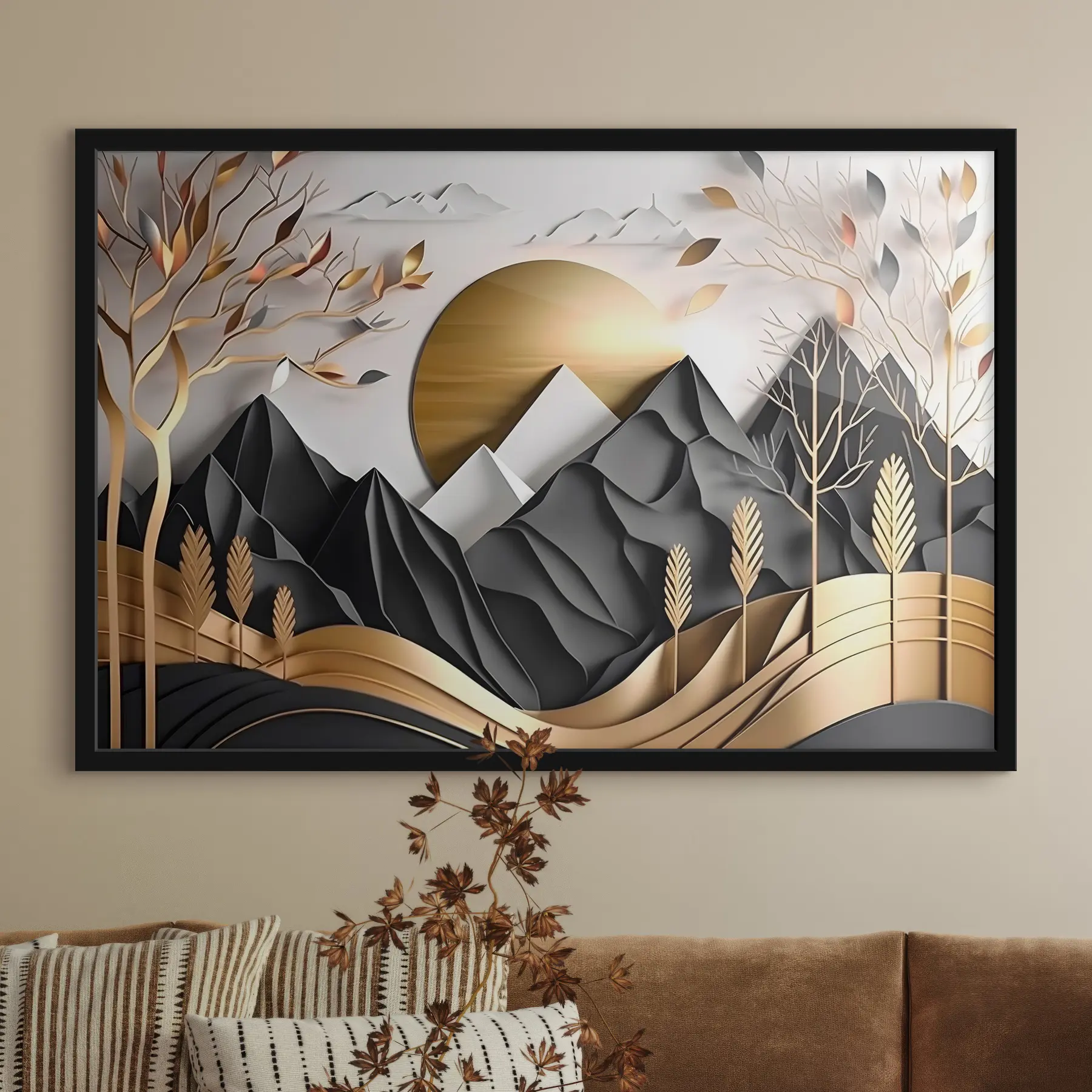 Fototapetes Mierīga ainava ar slāņveida tekstūrām f34419