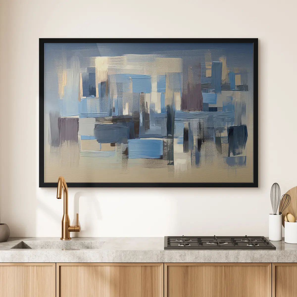 Plakāts Abstrakta harmonija vēsās toņos f34186