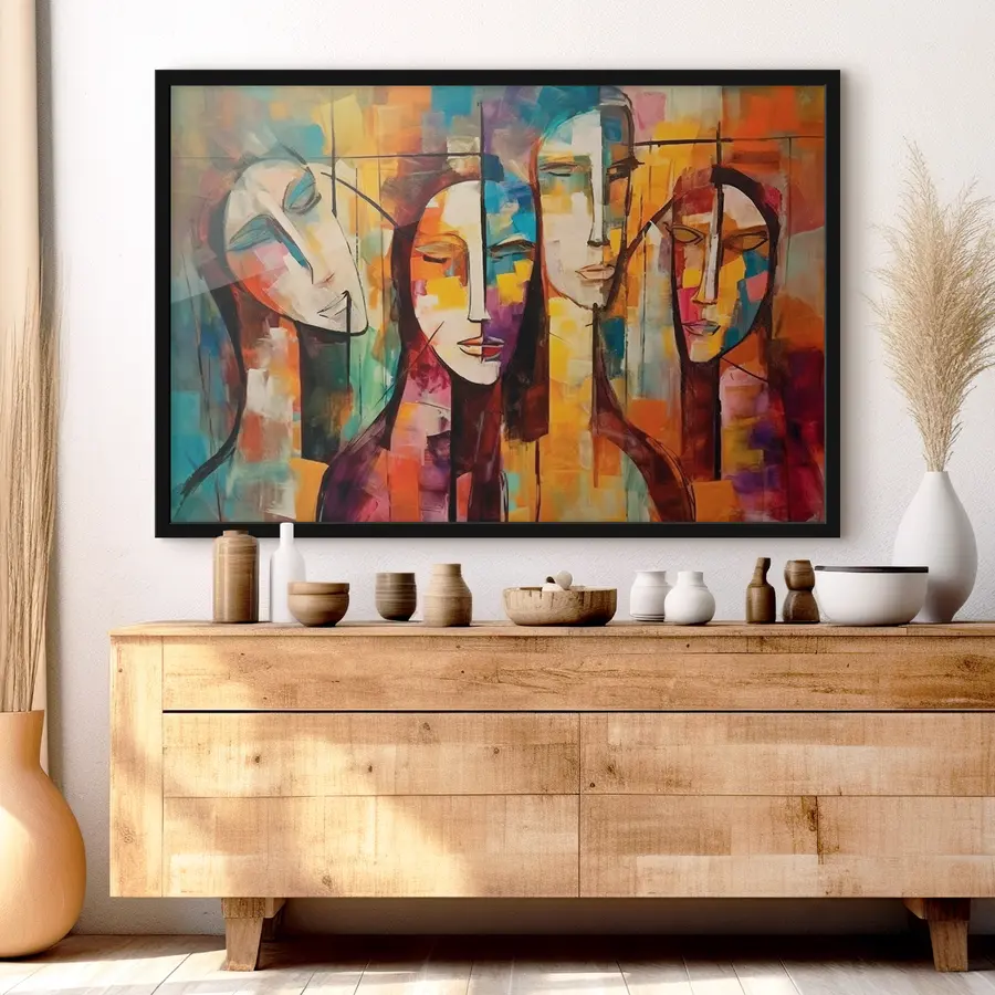 Glezna Abstraktas sejas spilgtās krāsās f33845