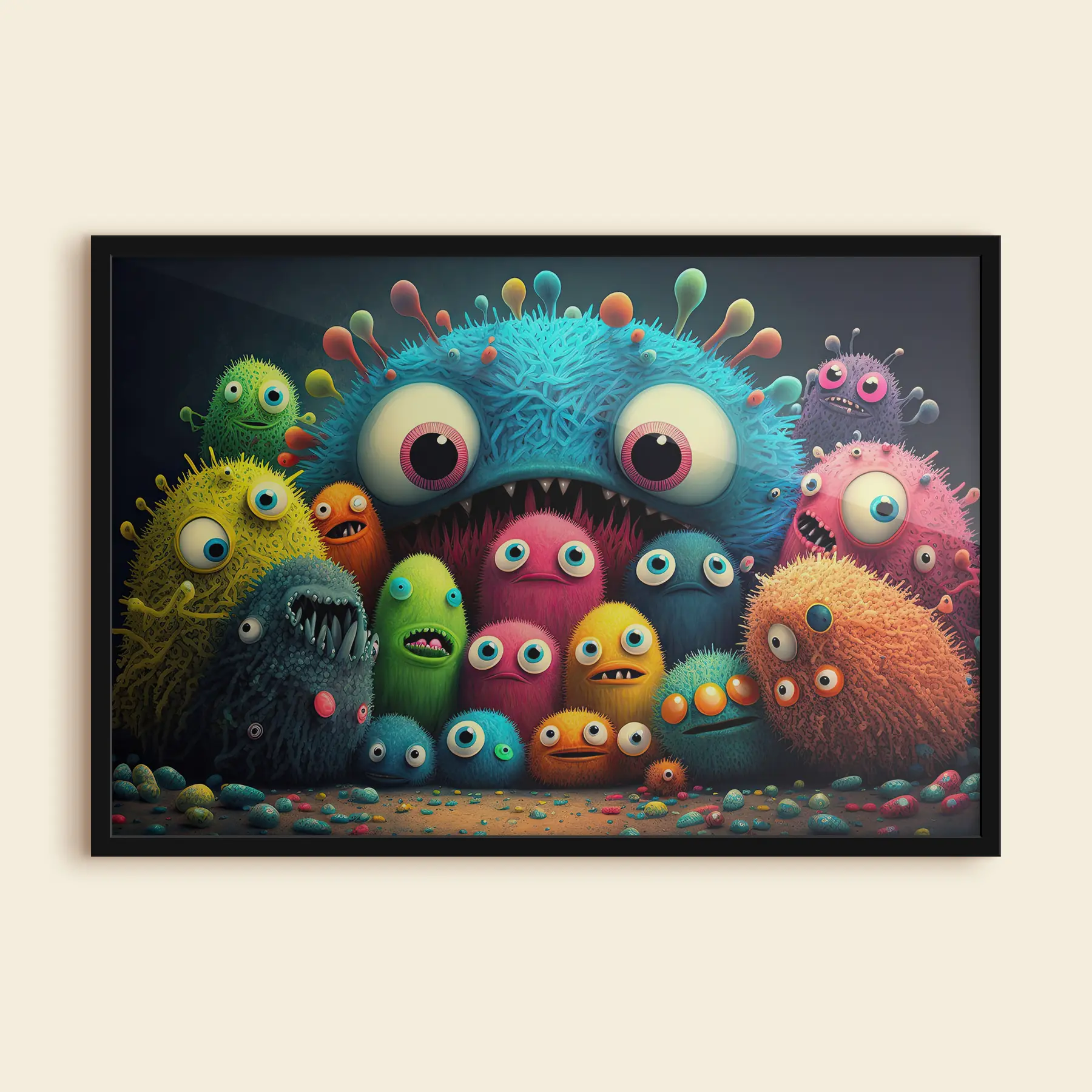 Glezna Krāsainas radības, kas dalās ar mirkli f33531