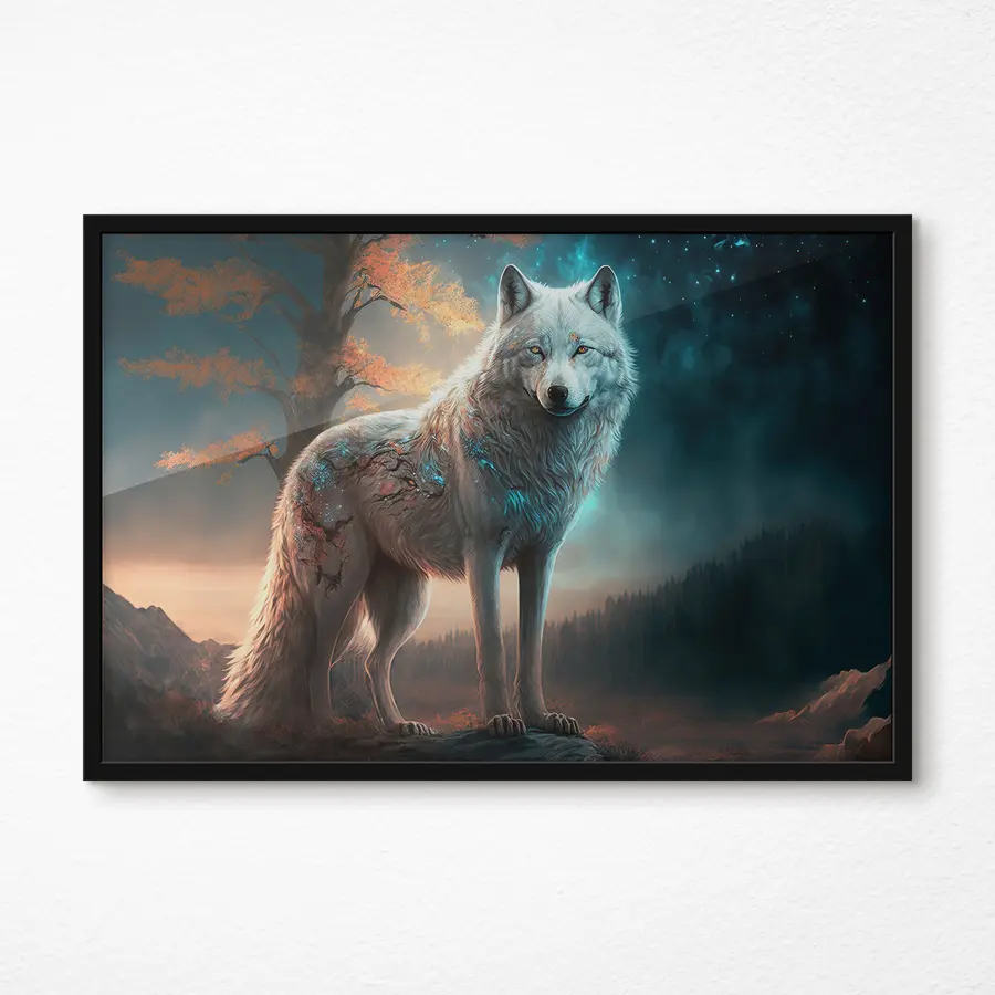 Fototapetes Majestātisks vilks mistiskā ainavā f33528