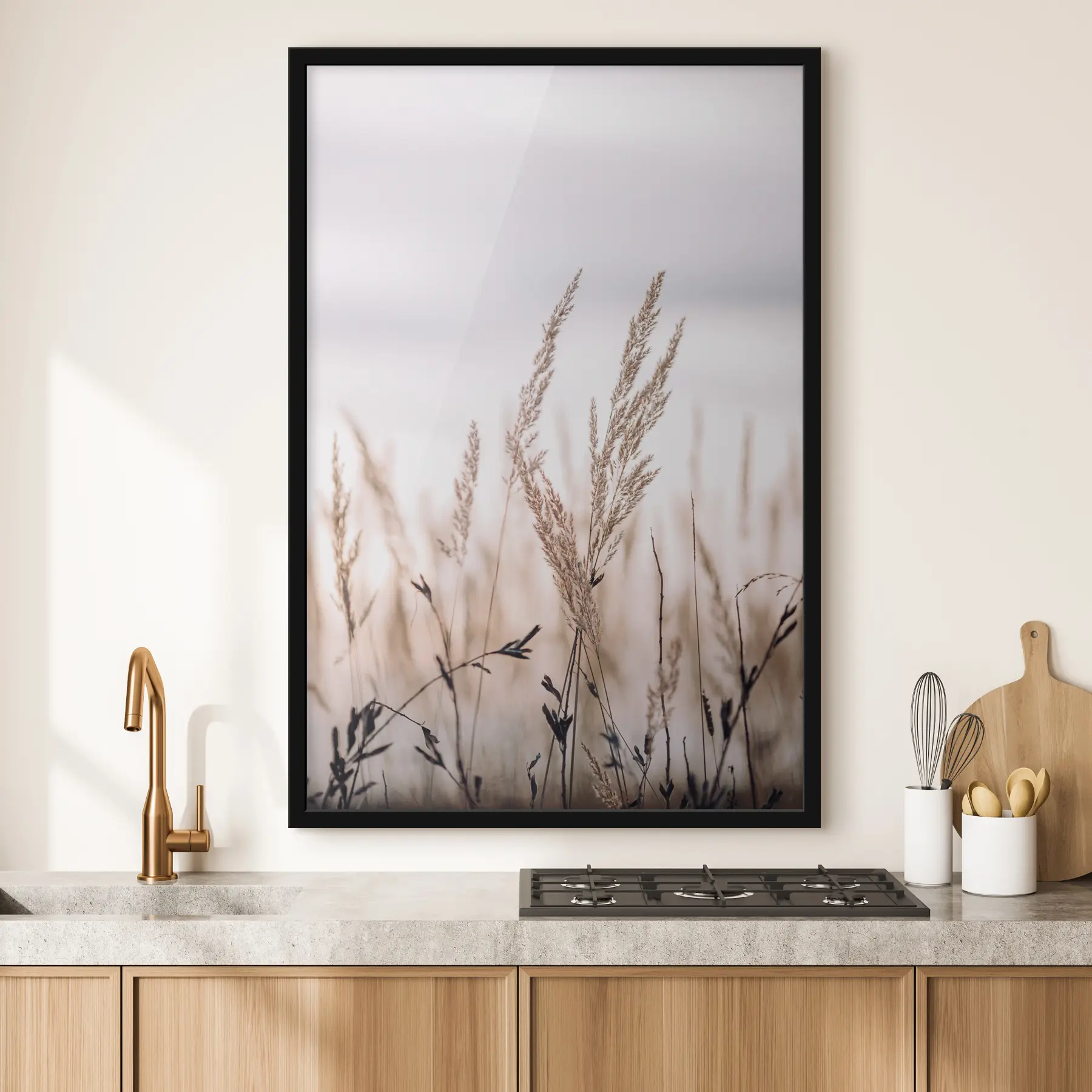 Glezna Vieglas zāles, kas šūpojas vējā f33070