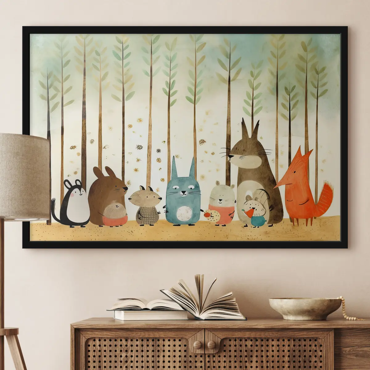 Plakāts Rotaļīgi draugi meža pulcēšanās f32802