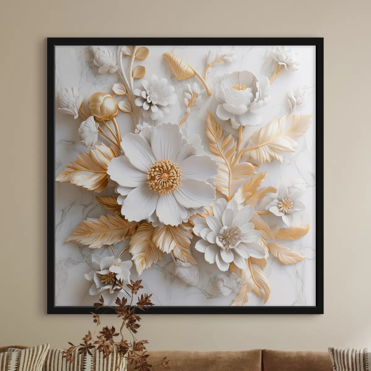 Plakāts Elegants ziedu kompozīcija maigās toņos f32778