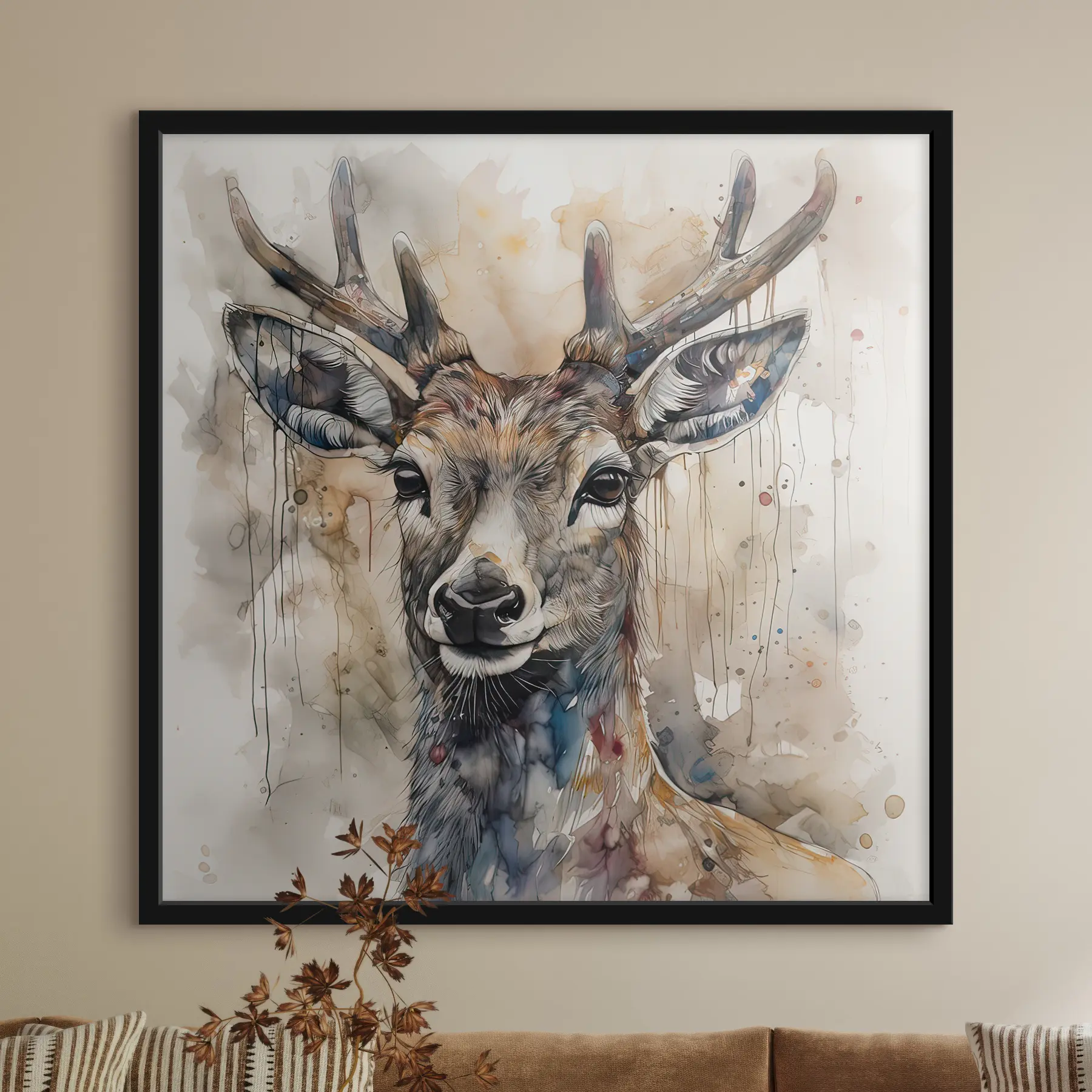 Fototapetes Briedis akvareļu stilā f32300