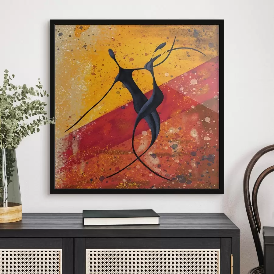 Fototapetes Āfrikas stila siluetu dejas f28768