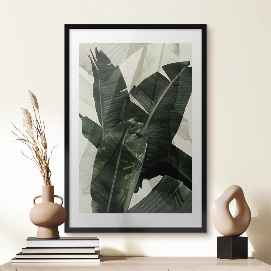 Fototapetes Slāņotas zaļas lapas, kas rada dziļumu f21747