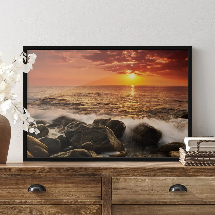 Fototapetes Saulriets krāso okeāna audeklu f19480