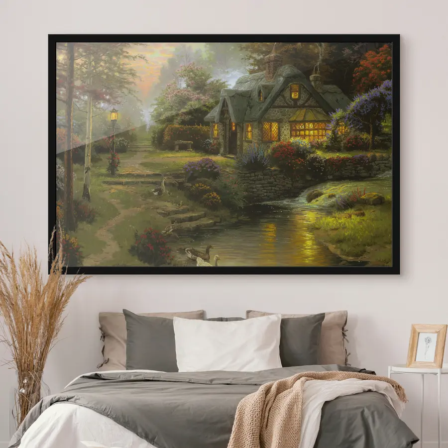 Fototapetes Burvīga māja pie klusas upes f19095