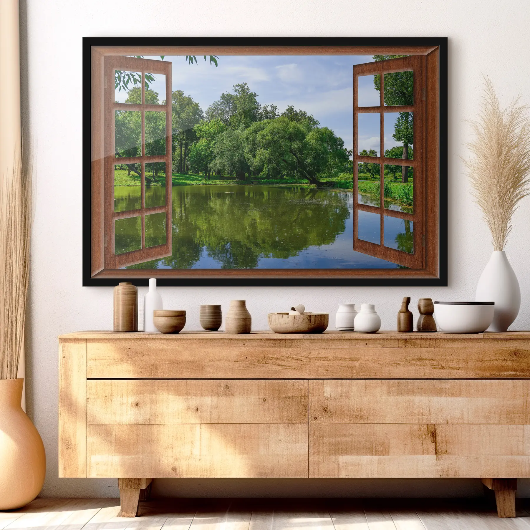 Glezna Dabas miers, kas skaisti ierāmēts ārpusē f17004