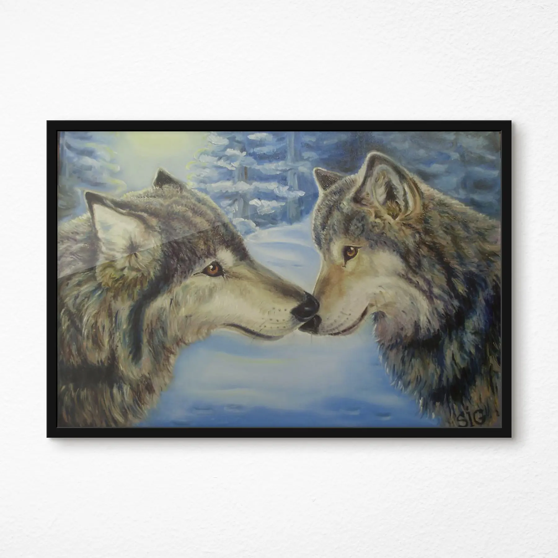 Glezna Divi vilki dala mirkli f15354