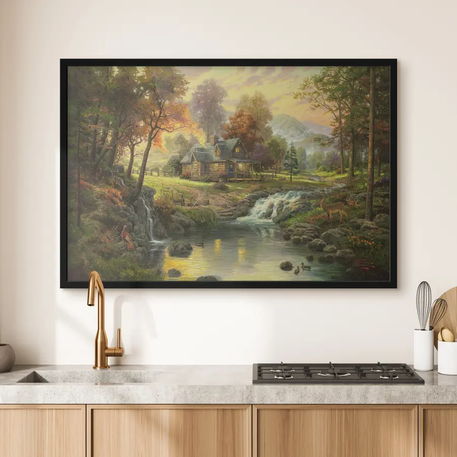 Fototapetes Mierīga māja pie klusas upes f15161