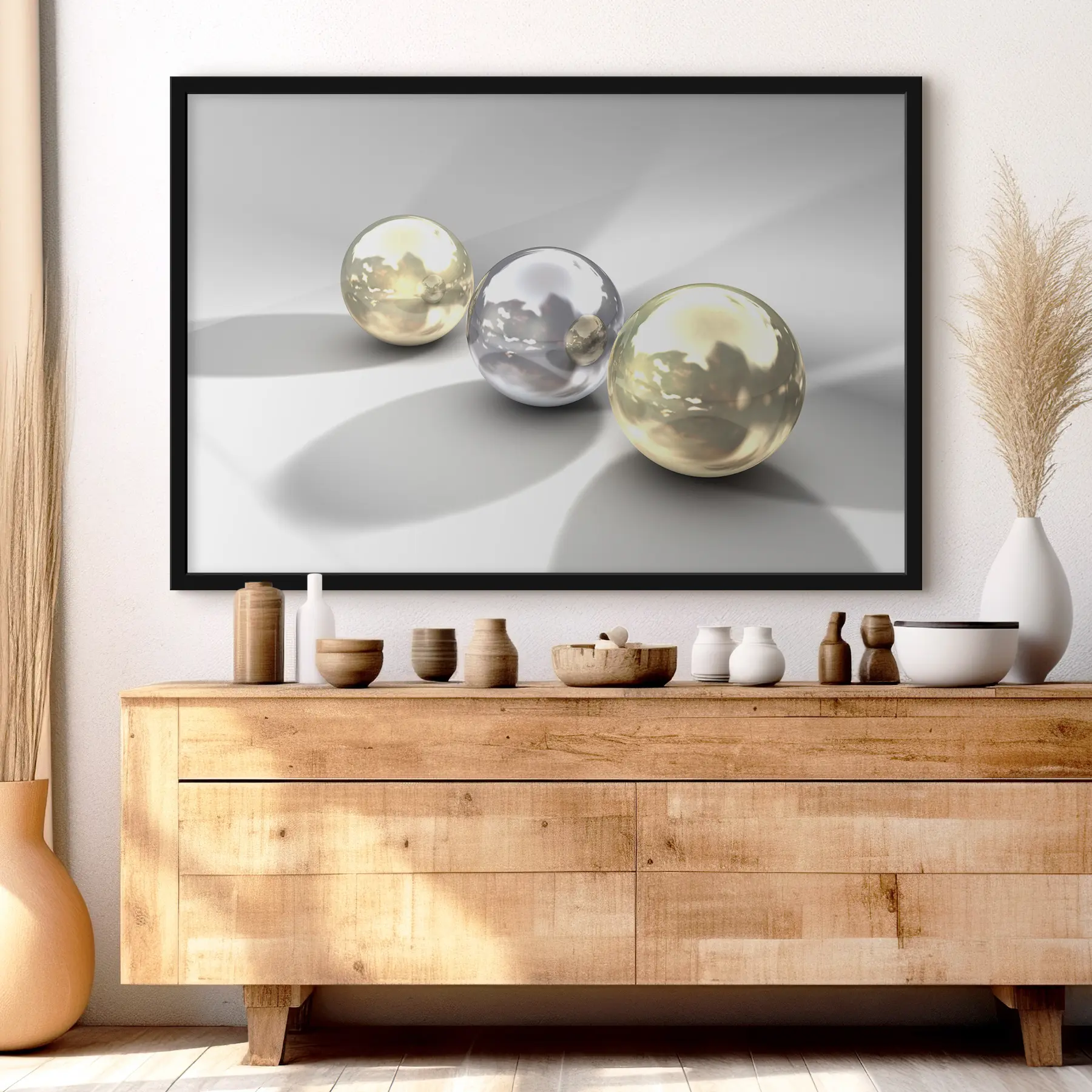 Glezna Atstarojošas sfēras uz gludas virsmas f04617