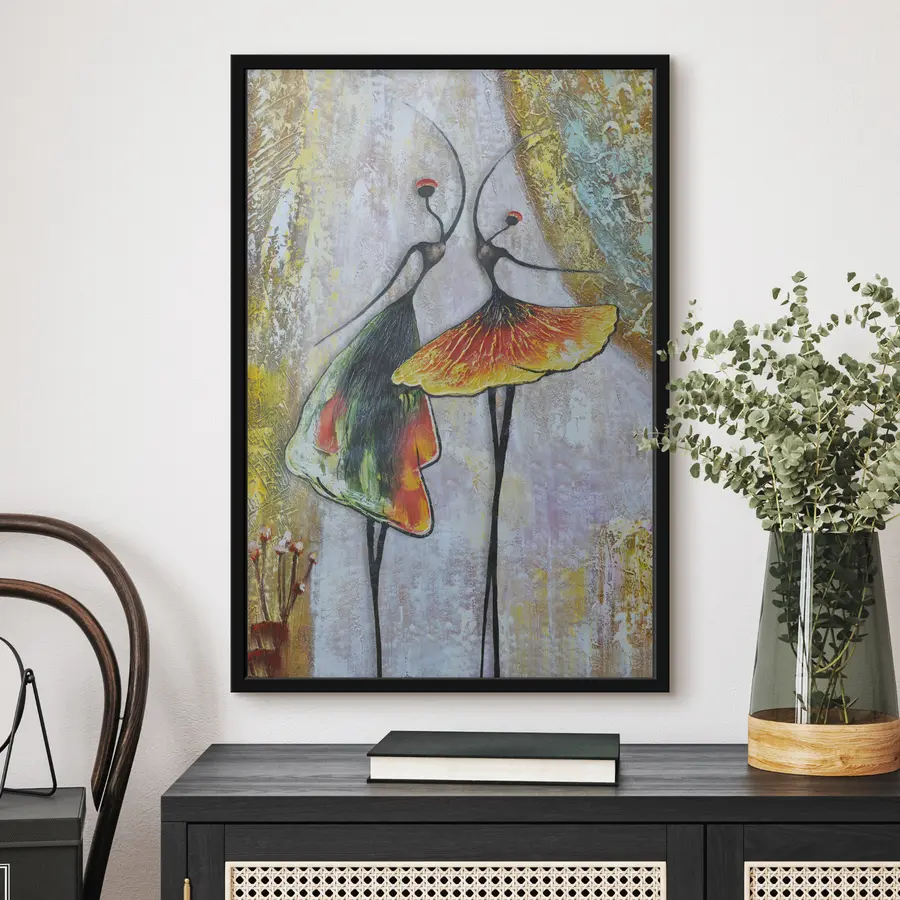 Fototapetes Dejojošas siluetas spilgtās krāsās f01740